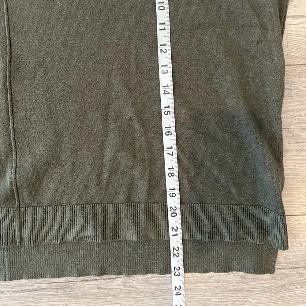 Ady P Women’s Oversized High Low Drop Shoulder Sweater Cashmere Blend Green MED